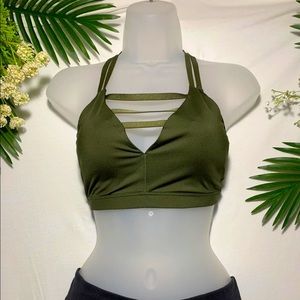 Olive green sports bra